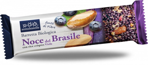 Barrita de nueces de Brasil con crujiente de púrpura