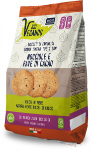 BioVegando Cookies with Hazelnuts and Cocoa Beans