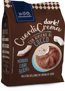 Biscotti CuordiCrema Dark con Crema al  Cocco